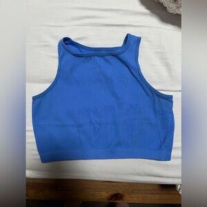 NEON BLUE CROP TANK
